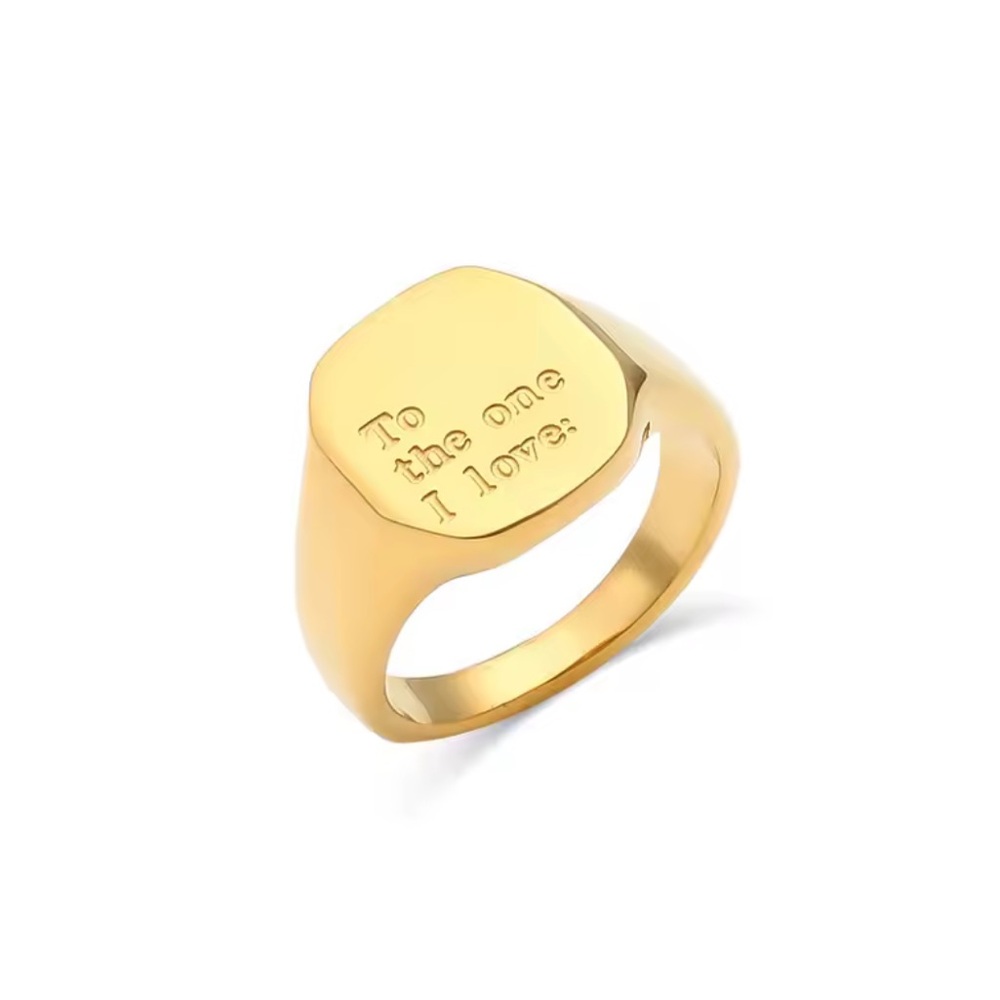 14k “To the One I Love” Signet Ring
